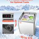 VEVOR Commercial Ice Cream Display Case, 5.6 Cu.ft Chest Freezer White | for Restaurant Gelato Shop Cafe, Dipping Cabinet with Locking Casters, Sliding Glass Door, and LED Lighting, Hold 4 Tubs