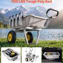 VEVOR Beach Fishing Cart, 200 lbs Load Capacity, Fishing Cart with Heavy-Duty Aluminum Alloy Frame, 13-Inch All-Terrain Tires, 8 Rod Holders, Strap, Easy to Clean, for Outdoor Camping Picnic