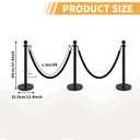 8Pcs Stanchions and Velvet Ropes with 15ft Red Carpet,Complete Crowd Control Barriers Set with 6 Red Velvet Ropes & Stainless Steel Posts for Party, Wedding, Event Supplies,Black