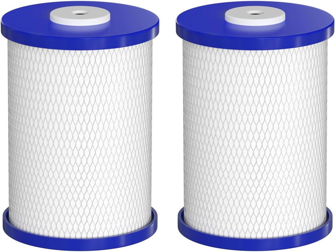 0.5 Micron Carbon Block Drinking Water Filter Replacement Cartridge Compatible with Frescapure RP-3500 3500 WF0451 RC-30-FP Water Filter Systems, 1000 GPD Life Span, 2 Pack