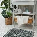 Lahome Moroccan Small Rug 2x3, Black and White Non-Slip Washable Indoor Front Door Mat with Rubber Backing, Low-Profile Modern Farmhouse Boho Area Rug for Entryway Bathroom Kitchen Decor Varena