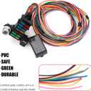 14 Circuit Wiring Harness Universal for Street Muscle Car Hot Rod Rat XL Copper Wire Harness 12V Fuse Wiring Harness Kit Compatible with Chevy Ford Chrysler Mopar Muscle Car
