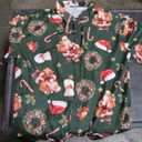 BRISIRA Big and Tall Christmas Shirts for Men Santa Hawaiian Vacation Short Sleeve Button Down Holiday Shirt Lightweight, L