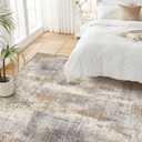 DMOYEST Area Rug Living Room Rugs - 8x10 Washable Large Soft Indoor Neutral Modern Abstract Low Pile Rug Carpet for Bedroom Dining Room Farmhouse Home Office - Brown Grey