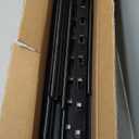 Deck Gate, 36"x 45" Adjustable Aluminum Outdoor Gate 1" Round Pipe with Latch, Auto Closing Hinges and Black Rustproof Powder Coated for Patios, Porch, Gardens Indoor Pet Protected