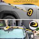 anngrowy 56.7" Car Wash Brush Mop Kit Mitt Sponge with Long Handle Car Cleaning Supplies Kit Tools Car Washing Duster Exterior Scratch Free, Chenille Replacement Head Extension Pole (Black)