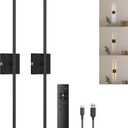 Battery Operated Wall Sconce with Remote Control, Magnetic Black Rechargeable Wall Sconces Set of Two, Led Dimmable Wireless Wall Light for Living Room, Bedroom, Hallway,28 Inch (2 Pack)
