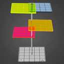 3D Combat Risers Set Colored Acrylic Connected by Metal Pillars Flying Miniature Flight Stand with 1 Inch SquareGrid Great Wargame Space for D&D and Other Tabletop RPG
