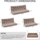 Porch Swing Cushions, Outdoor Swing Replacement Cushions 3 Seater with Backrest, Waterproof Bench Cushion with Ties,for Patio,Porch, Garden,Backyard (Khaki 60 * 40 in)