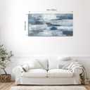 VEAEE Abstract Canvas Wall Art Ocean Canvas Pictures Blue White Grey Painting Vintage Wall Decor Modern Artwork Prints for Living Room Bedroom Bathroom Office Home Decoration Ready to Hang 20"x 40"