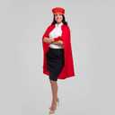 JcHrmers 3 Pcs Cartoon Costume Accessories Red Velvet Retro Hat Cape and Gloves for Men Women Halloween Cosplay Outfit