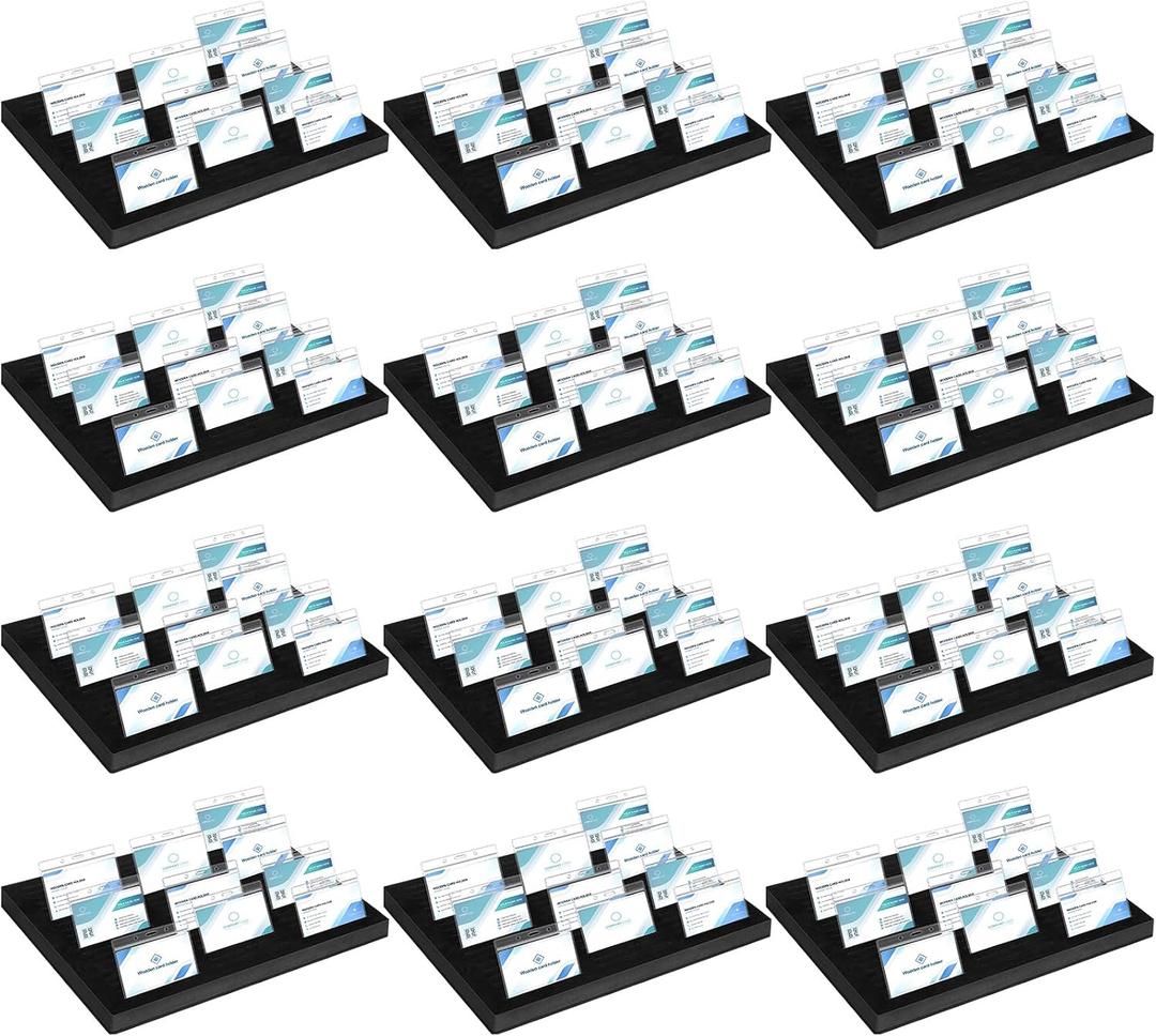 Lincia 12 Pcs Name Badge Holder ID Tray Organizer Foam Holds 60 Badges ID Tag Organizer Name Tag Holders for Office, 16 3/4 x 12 x 1 1/4 Inch