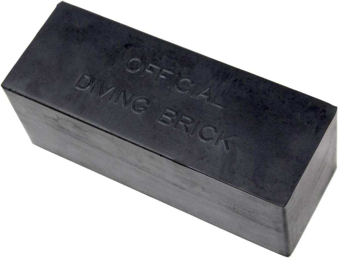 Kemp USA 10 lb Rubber Diving Brick Durable Rectangular Water Weight for Lifeguard Training and Rescue Practice Pool Strength Exercise Equipment 10 x 4 x 4 Inch Non Slip Grip Design