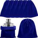 Ferraycle 6 Pcs Silver Storage Bags Anti Tarnish Storage Bag Fabric Cloth Bags for Jewelry Silverware Protection Flatware (Dark Blue, 18 x 18 Inch)