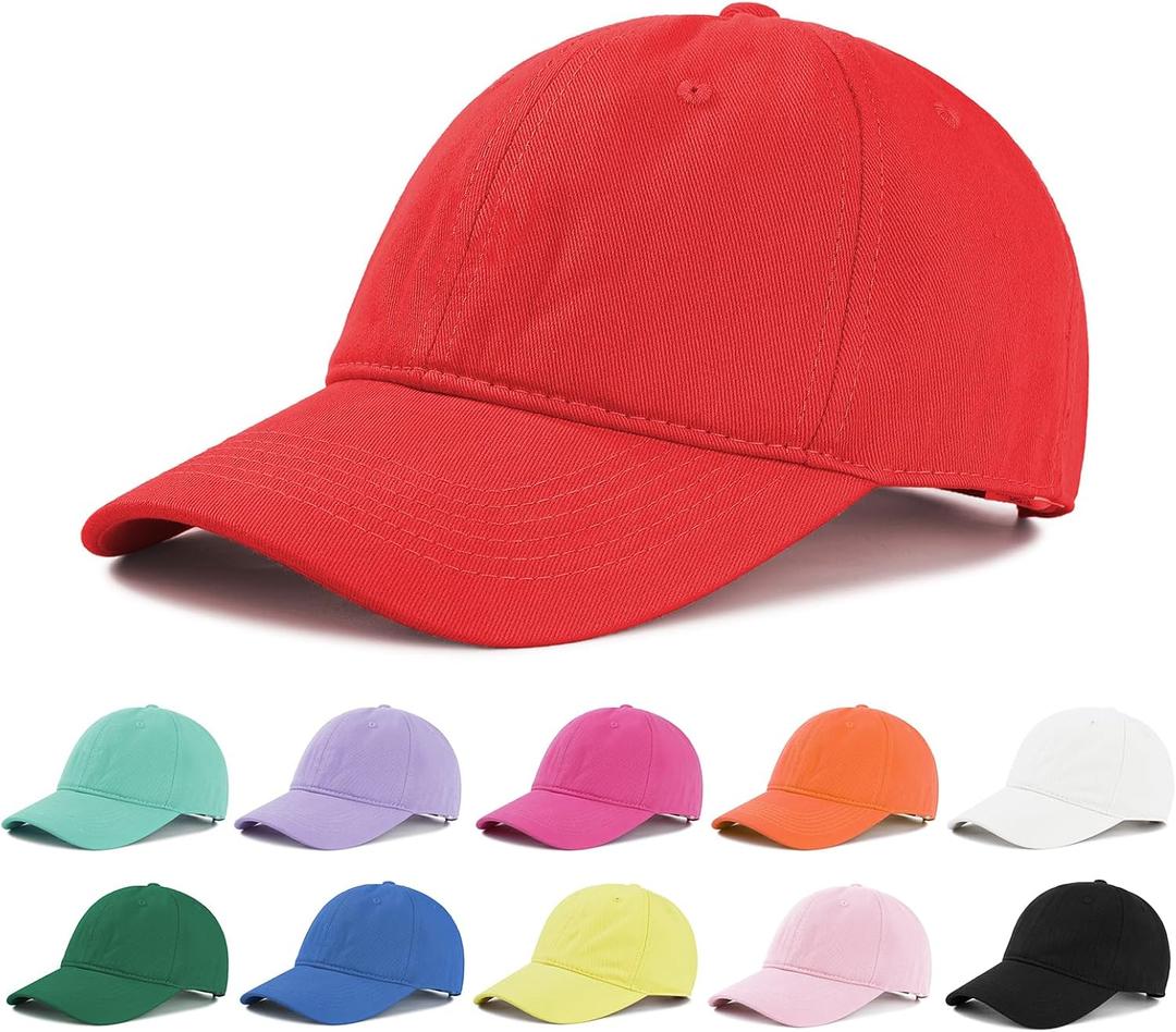 Baseball Cap for Women Men Golf Tennis Baseball Hat Youth Running hat Ponytail Cute Summer Ball Cap (One Size, Red)