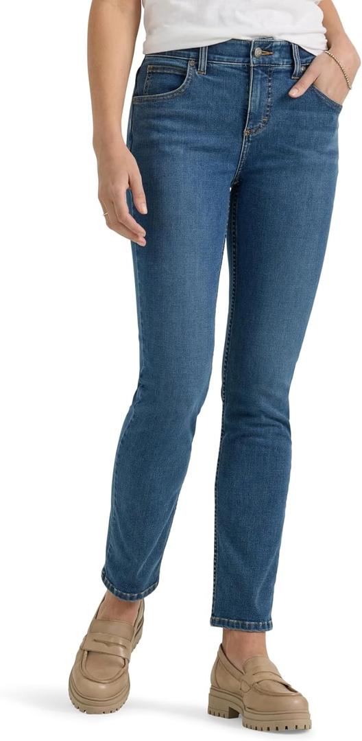 Lee Women's Ultra Lux Comfort with Flex Motion Slim Straight Jean with Ever Fit, Power Struggle, 12 Short