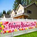 Happy Mothers Day Yard Sign, Large 9.8x1.6Ft Mothers Day Yard Decorations, Pink Mothers Day Decorations Outdoor, Happy Mothers Day Decor for Outdoor Indoor Front Door Fence Supplies tineit
