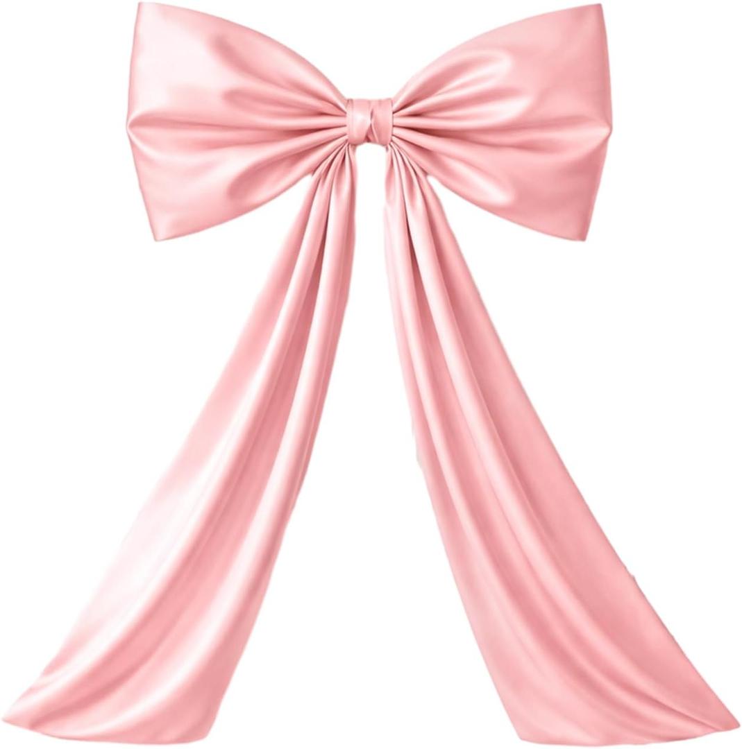 Pink Large Bow Decor Big Bow Coquette Birthday Decoration for Room Giant Satin Ribbon Tie for Party Backdrop Wedding Bridal Shower Valentine's Day Wall Hanging Decor (24 x 36 Inches)