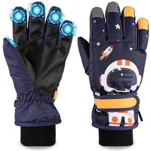 Kids Ski Snow Gloves Waterproof Winter Cold Weather Windproof Warm Snowboard Sport Mittens for Boys Girls (Blue, M)