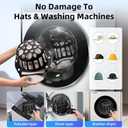 Silicone Hat Washer Cage Hat Cleaner for Baseball Caps, Rust-Proof & Shape-Saving Design,Ball Cap Washer Fit for Adults and Kids Hats Shaper,Flexible and durableCap holder,Black