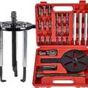 Bearing Puller Kit, Inner Hole 3-Jaw Puller with Curved Hook and Steel Collet Multi-Function Bearing Removal Tool