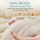 YOUR MOON Summer Lightweight Wool Comforter - Breathable & Thin Duvet Insert for Hot Sleepers, 100% Australian Wool Filling 100gsm with Pure Cotton Shell-Queen Size (White)