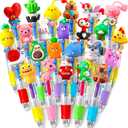 40Pcs Mini Multicolor Pens in One 4-in-1 Cute Pens Bulk for Kids, Ballpoint Pen for Birthdays and Children's Parties, Fun Gifts Assorted Ink Kawaii Pen