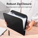 Sooez 13 Pocket Accordion File Organizer, Zipper Expanding File Folder Organizer, Reinforced Plastic Accordion Folder, A4 Letter Size, Portable Folders for Documents, Green