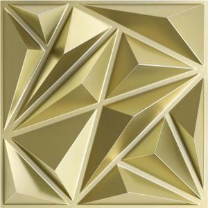 STICKGOO 3D Wall Panels for Interior Wall Decor, Champaign Gold Diamond Design Accent Wall Panels, 12''x12'' Modern Decorative Wall Panels for Living Room, Lobby, Office, 33 Pack