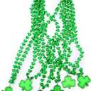 JOYIN 18 Pcs St Patricks Shamrock Necklaces Irish Clover Green Bead Pendant Necklace St. Patrick's Day Party Costume Necklace Dressing-up Accessories Saint Patricks Decorations Party Favor Supplies