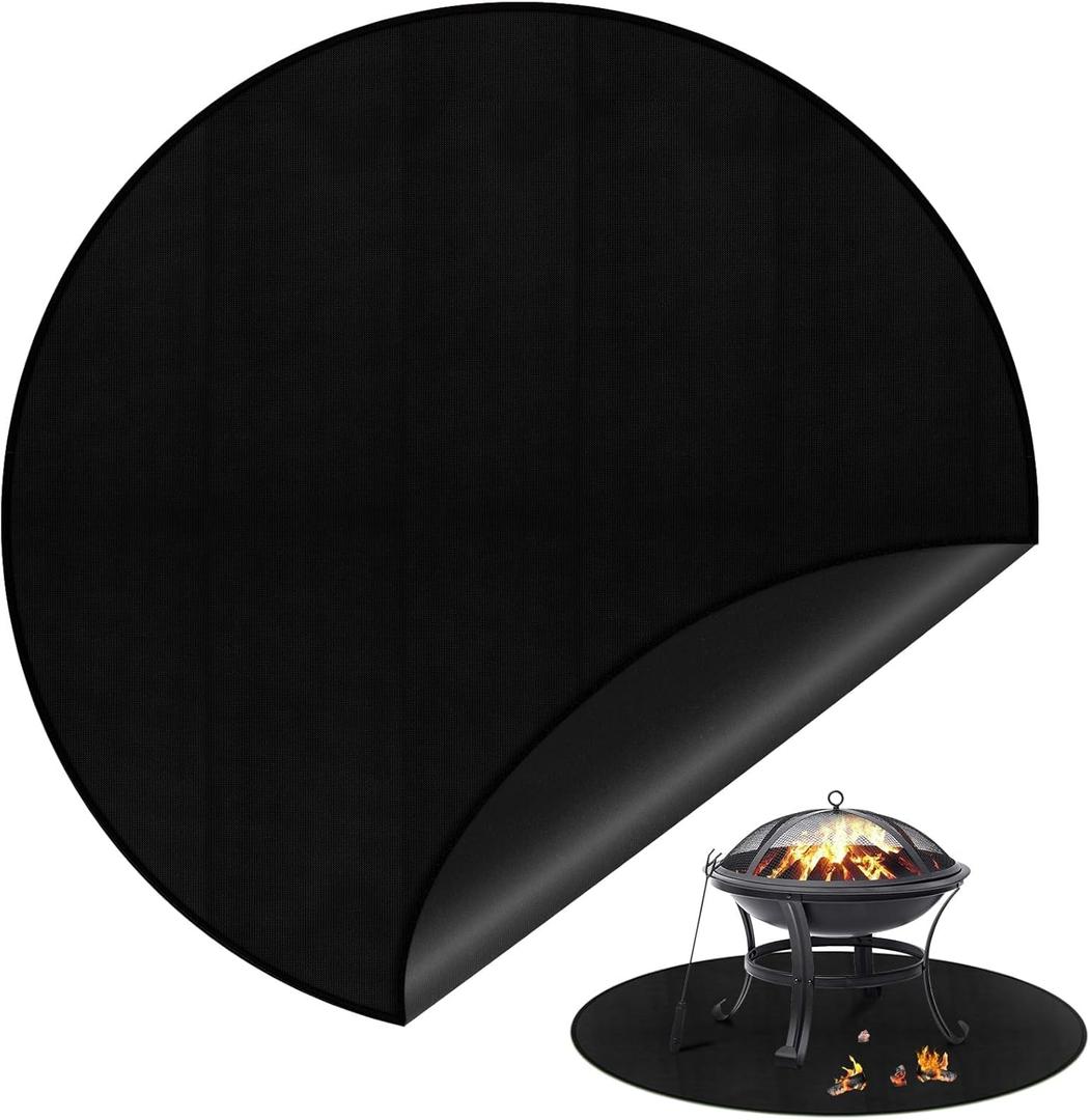 40" Round Fire Pit Mat Compatible with Solo Stove Bonfire,3-Layer Outdoor Under Grill Mat Patio Deck Protector BBQ Pad,Fire Proof Pads for Under Fire Pit,Charcoal Grills,Griddles and Smokers