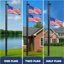 Heavy Duty Flag Pole 25 FT 12 Gauge Extra Thick Aluminum Flag Pole Holder for Outside House Outdoor Metal Flag Pole Kit
