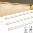 3-Pack 24 inch Under Cabinet Lighting Plug in, Upgrade Undercabinet Lights for Kitchen, Warm White 3000K LED Strip Lights, Under Counter Lights for, Cupboard, Workbench, Desk, Closet, Shelf