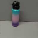 [2-IN-1 LID] Insulated Water Bottle with Silicone Boot (36hrs Cold/18hrs Hot) - DIY Stickers, Leakproof, BPA Free, 24 oz (Hydrangea)