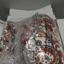 Magpie Fabrics Outdoor Round Bistro Seat Cushions with Ties, 15"x15"x4" Set of 2, Tufted Waterproof Barstool Chair Pads for Patio Home Garden Office, Floral Red Orange