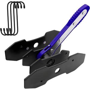 Brake Caliper Compression Tool Kit, 360 Ratchet Piston Compressor with 2 Large Steel Plates & 4 Caliper Hooks, Ratcheting Hand Wrench Expander Brake Pad Spreader for Car Truck SUV (Blue)