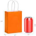 SUNCOLOR 25 Pieces 6" Mini Goodie Bags Small Orange Gift Bags with Handle for Party Favor Bags for Halloween(Orange)
