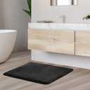 Clara Clark Bathroom Rug 24" x 17"- Bathroom Rugs, Memory Foam Bath Mat, Plush, Cozy, Ultra Soft, Non Slip, Machine Washable, Quick Dry - Black