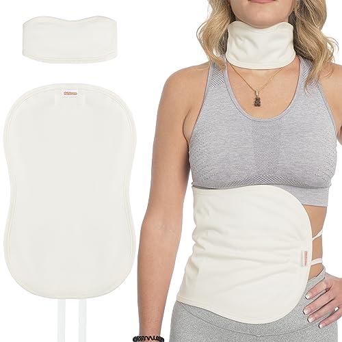 Castor Oil Pack Compress for Liver Detox & Thyroid Kit - Organic Cotton, Mess-Free, Reusable Castor Oil Wrap - Improve Sleep and Digestion, Reduce Inflammation(Castor Oil Not Included)