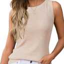 Arach&Cloz Women's Wool Blend Sleeveless All Season Business Casual Tank | Soft Breathable Wool Blend Stretchy lightweight Sleeveless Business Casual Work Outfit Spring Summer Fall Clothes Wear 2026 (Beige, S)
