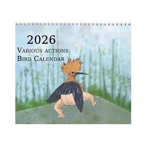 2026 Wall Calendar - Birds Wall Calendar 2026, 9.8" X 14.5"(Open), Funny Calendar 2026 Christmas Gag Gifts, Perfect White Elephant Gifts