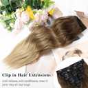 Clip in Hair Extensions for Women, 20 Inch 8PCS Long Wavy Omber Blonde Hair Extensions Clip Ins, Synthetic Soft Hairpieces for Women