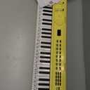 RockJam 49 Key Keyboard Piano, Portable Electronic Music Keyboard with Speakers, USB-C Power or Battery Operation, Headphone Input, 200 Tones, 200 Rhythms, Note Stickers & Lessons (Lemon Sherbert)