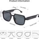 Smart Glasses for Women & Men, Sunglasses with Bluetooth Speaker, UV400 Protection, Wireless Music & Calls, Lightweight Frame, Touch Control Compatible with iOS/Android (MH007-B)
