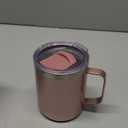 SUNWILL Travel Coffee Mug with Lid, Insulated Tumbler with Handle, 14 oz Stainless Steel Cup for Ice, Water, Tea, Rose Gold | with Lid, Insulated Tumbler, with Handle, Cup, for Ice, Water, Rose Gold 