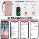 Defencase Compatible with iPhone SE 2020 2022 Case Wallet with RFID Blocking Card Holder for Women Men, PU Leather Magnetic Snap Flip Zipper Strap Wallet Phone Case Fit for iPhone SE/7/8, Rose Pink