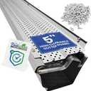 FlowGuard USA Made Professional DIY 5 Inch High Clearance 50-Year Gutter Cover System - White - Aluminum Gutter Guards - 102 Feet - by FlexxPoint