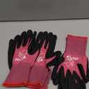 JDL 3 Pairs Nylon Nitrile Coated Gardening Gloves for Women, Touchscreen Yard Garden Gloves, Breathable Safety Work Gloves with Grip, Pink, Small