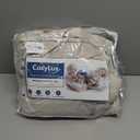 CozyLux Oatmeal Queen Comforter Set, 3 Pieces Solid Breathable Quilted Style Bedding Sets, Luxury Soft Fluffy Bed Set with Down Alternative Comforter for All Season (