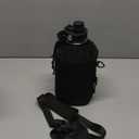 Insulated Water Bottle 64 oz, Half Gallon Water Jug Cold 48H, BPA Free Stainless Steel Bottles with Straw/Chug 2-in-1 Lid, Bag, Paracord Handle, Silicone Boot, Sports Gym School Metal Flask (Black)